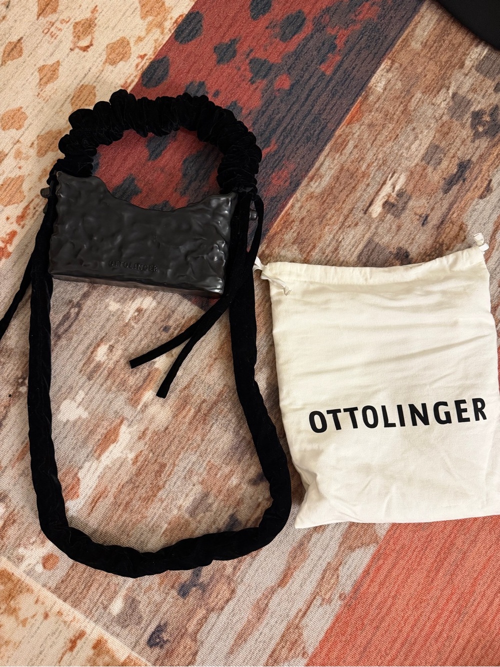 Ottolinger Black Patent Mini Bag with Scrunch Strap